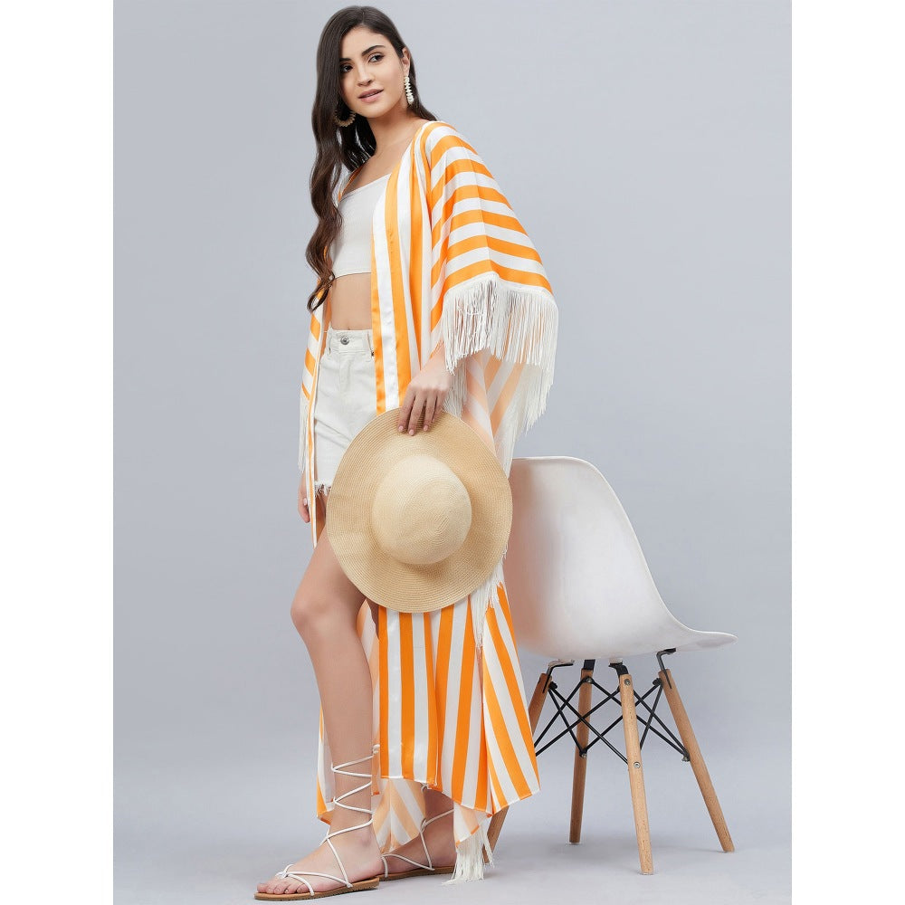 First Resort by Ramola Bachchan Orange Full Length Cover-Up (Set of 2)