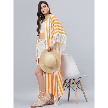 First Resort by Ramola Bachchan Orange Full Length Cover-Up (Set of 2)