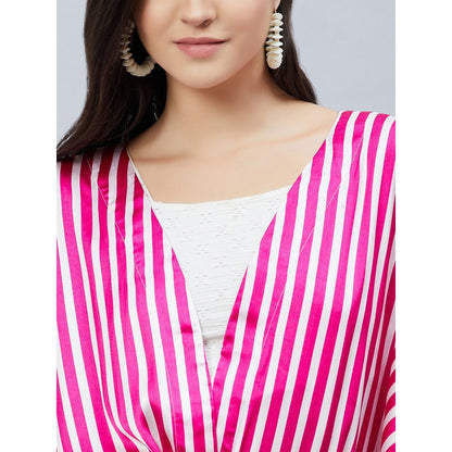 First Resort by Ramola Bachchan Pink And White Full Length Cover-Up (Set of 2)