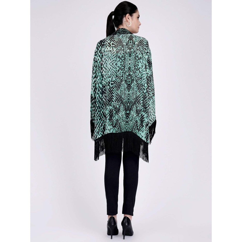 First Resort by Ramola Bachchan Green Animal Print Kimono
