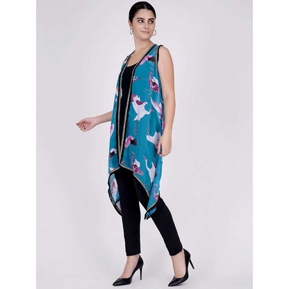 First Resort by Ramola Bachchan Blue Flamingo Shrug