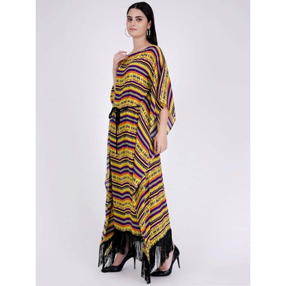 First Resort by Ramola Bachchan Yellow Aztec Poncho Dress (Set of 2)