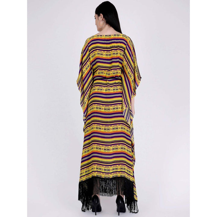 First Resort by Ramola Bachchan Yellow Aztec Poncho Dress (Set of 2)