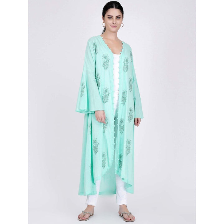 First Resort by Ramola Bachchan Green Embellished Coat Dress