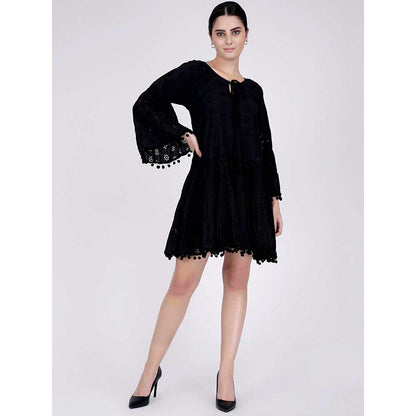 First Resort by Ramola Bachchan Black Eyelet Dress