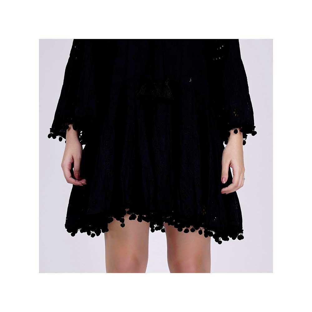 First Resort by Ramola Bachchan Black Eyelet Dress