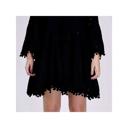 First Resort by Ramola Bachchan Black Eyelet Dress