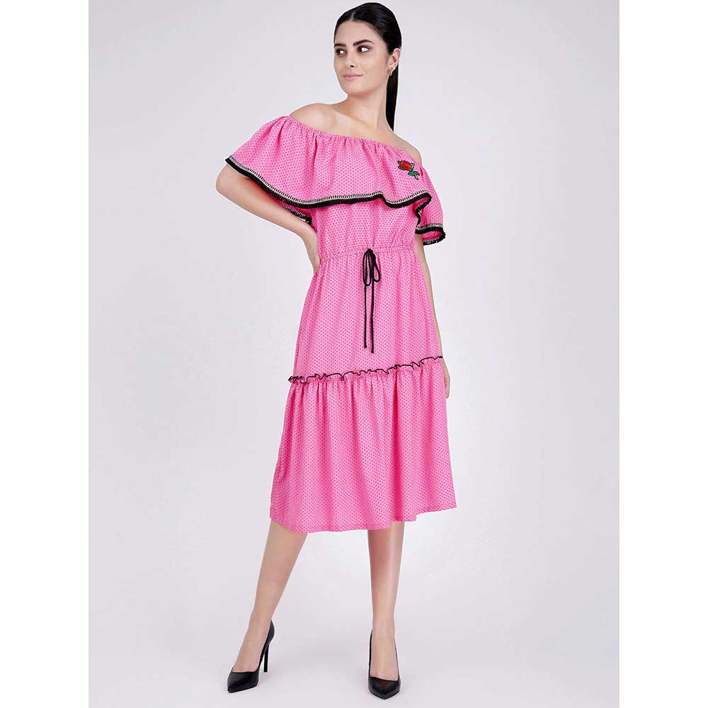 First Resort by Ramola Bachchan Pink Ruffled Dress