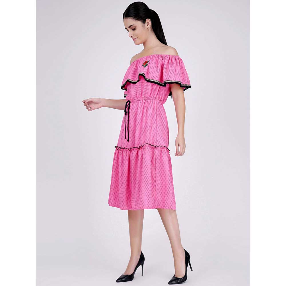 First Resort by Ramola Bachchan Pink Ruffled Dress