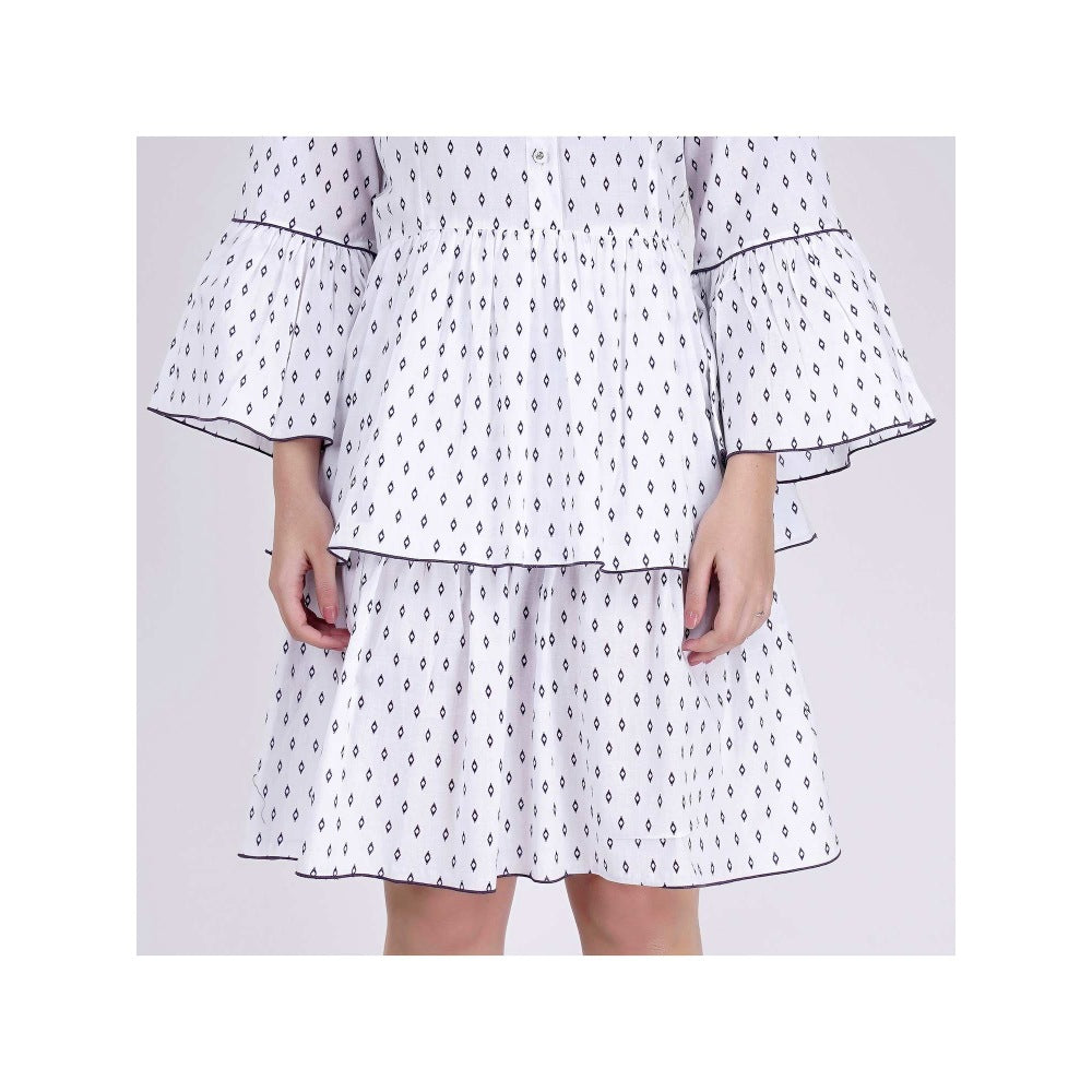 First Resort by Ramola Bachchan White Frill Dress
