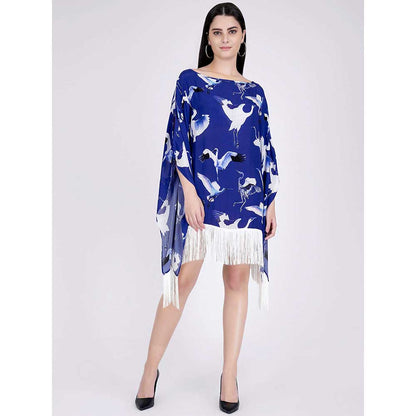 First Resort by Ramola Bachchan Navy Blue Flamingo Short Tunic