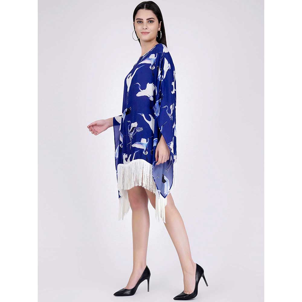 First Resort by Ramola Bachchan Navy Blue Flamingo Short Tunic