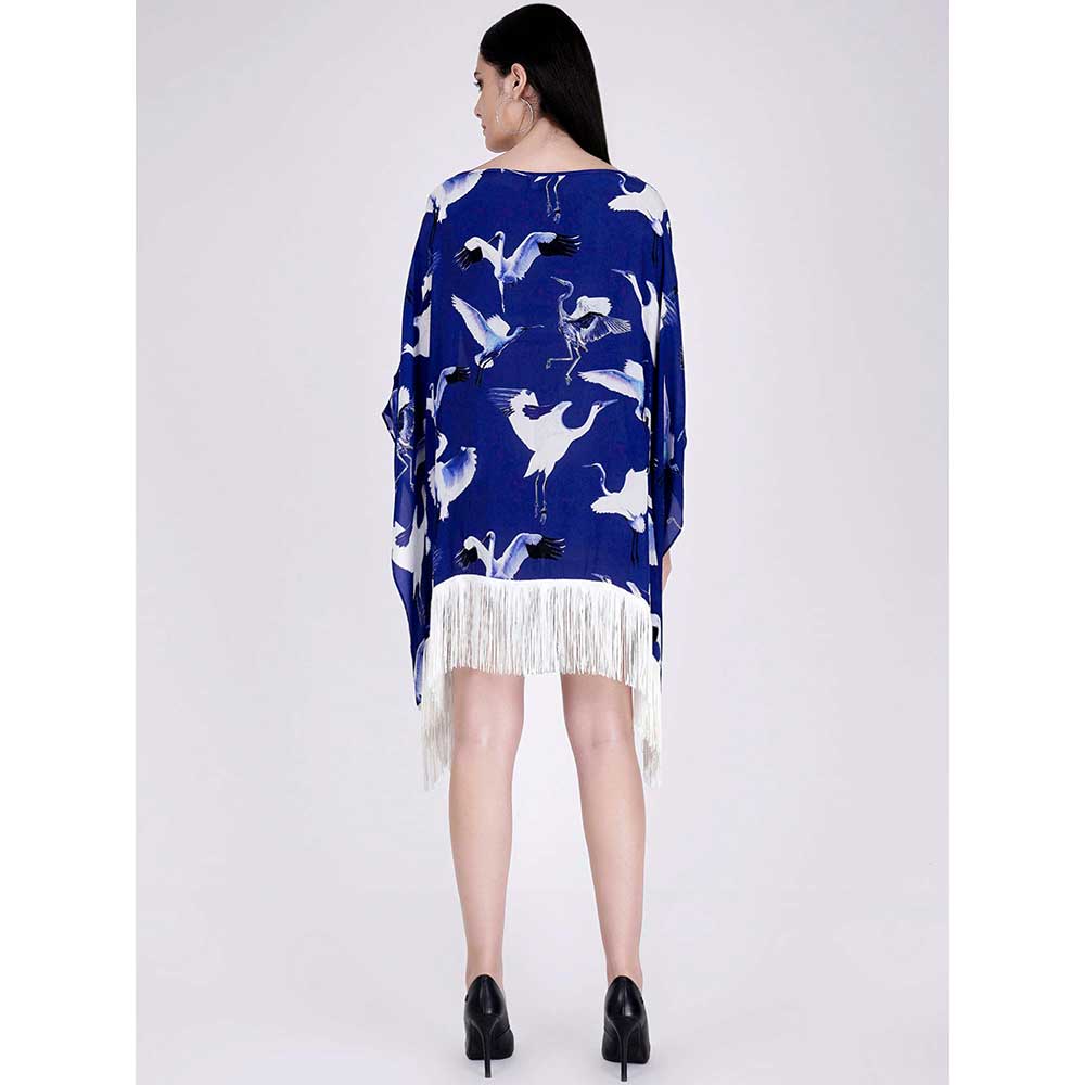 First Resort by Ramola Bachchan Navy Blue Flamingo Short Tunic