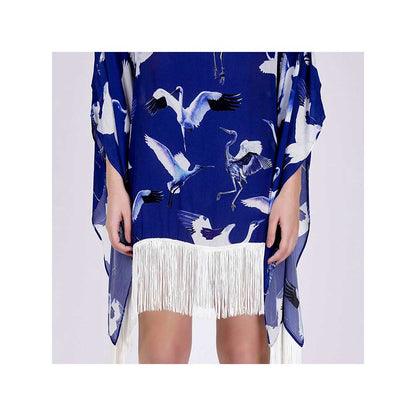 First Resort by Ramola Bachchan Navy Blue Flamingo Short Tunic