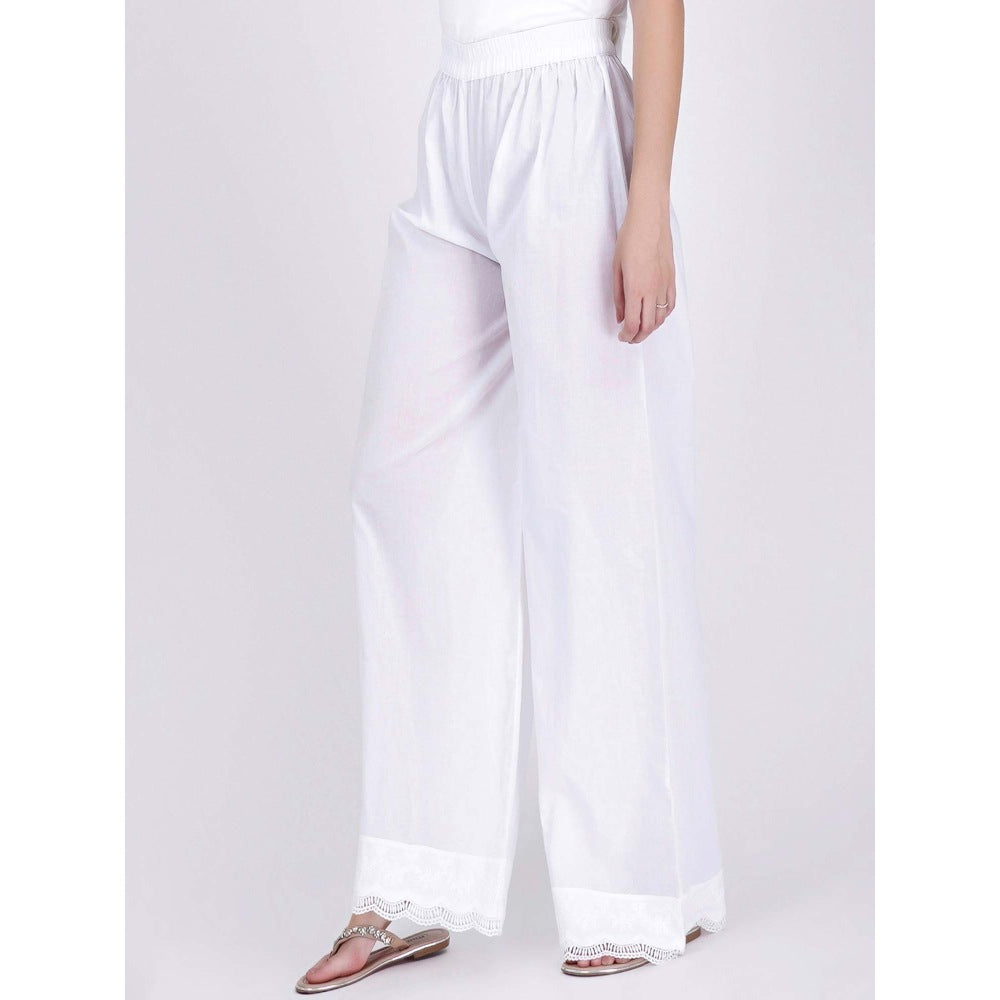 First Resort by Ramola Bachchan White Wide Leg Pants