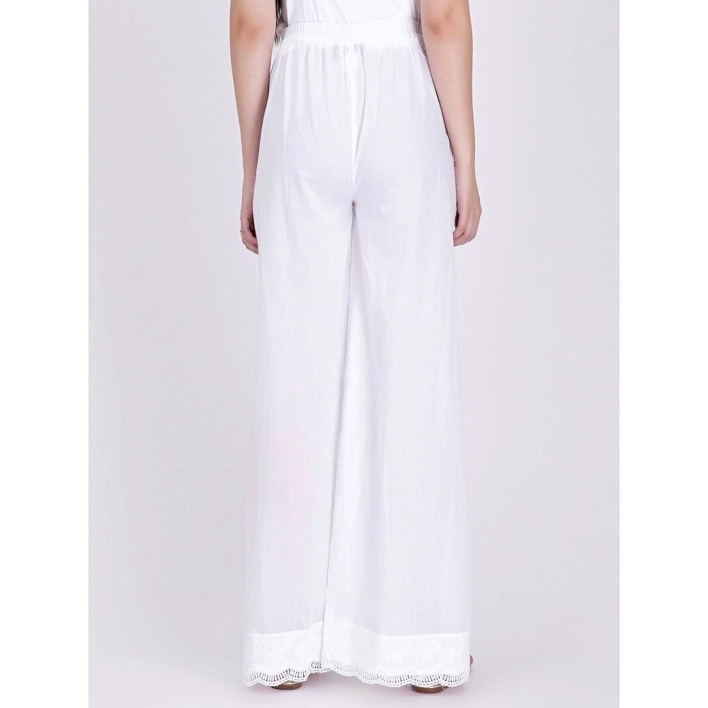 First Resort by Ramola Bachchan White Wide Leg Pants
