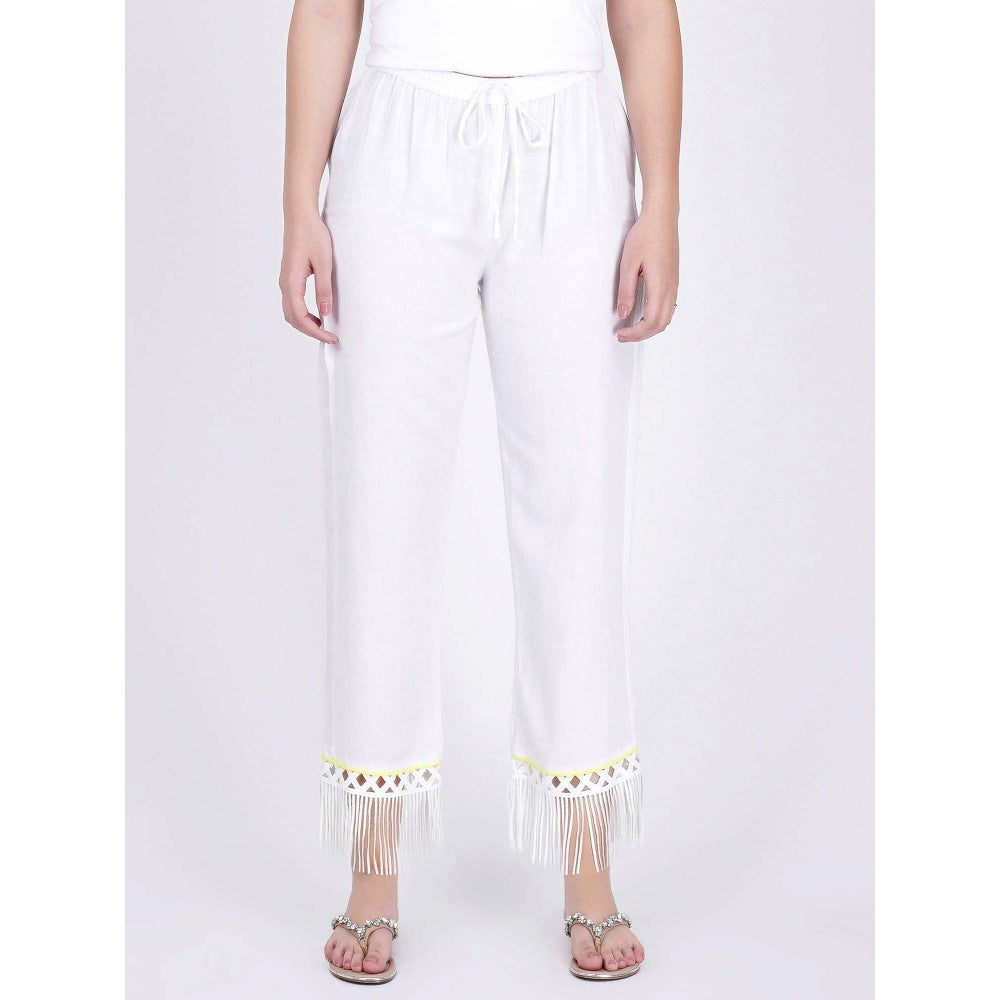 First Resort by Ramola Bachchan White Summer Pants