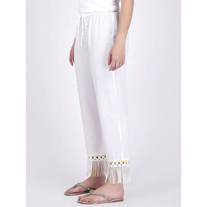 First Resort by Ramola Bachchan White Summer Pants