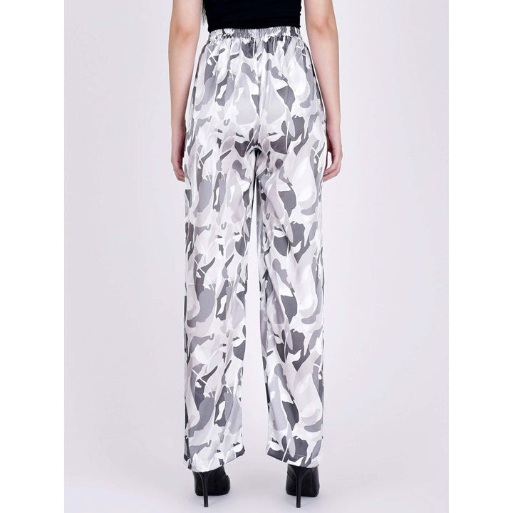 First Resort by Ramola Bachchan Grey Abstract Camouflage Printed Pants