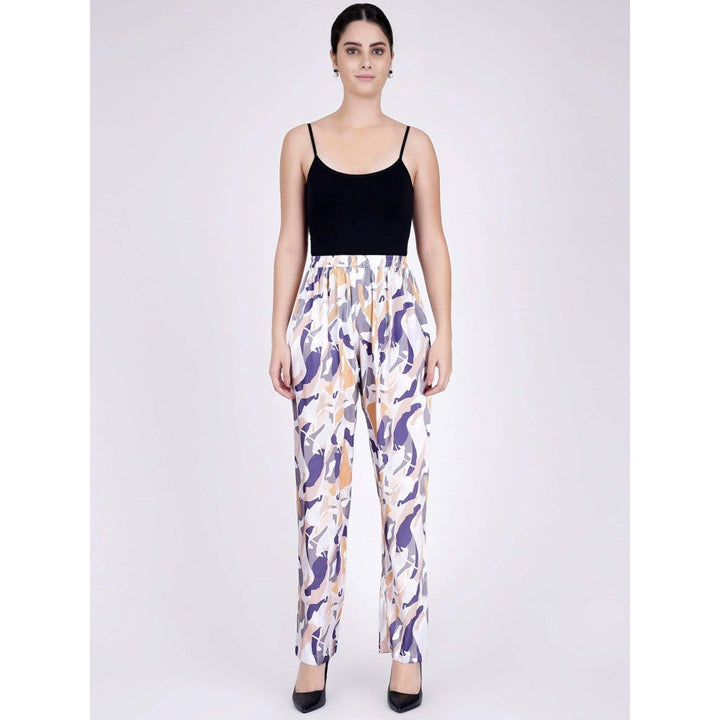 First Resort by Ramola Bachchan Tan Abstract Camouflage Printed Pants