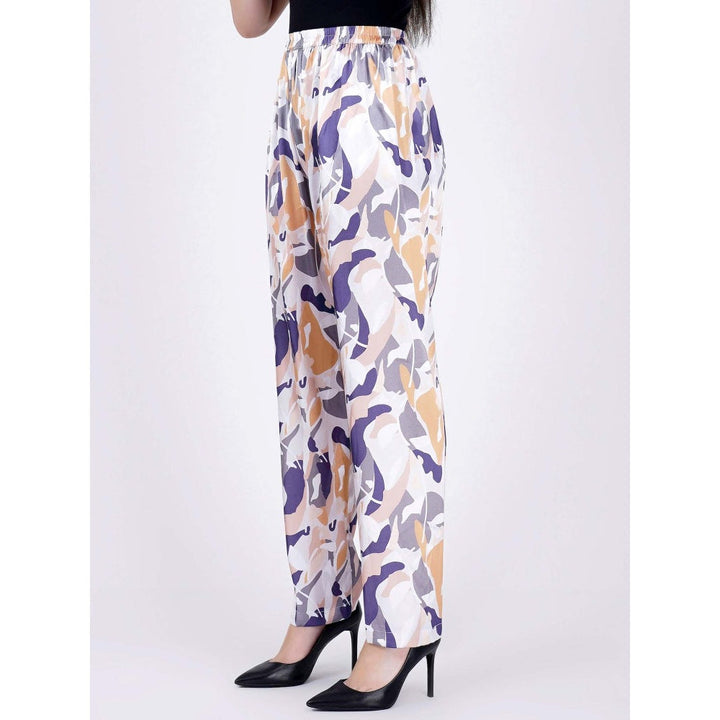 First Resort by Ramola Bachchan Tan Abstract Camouflage Printed Pants