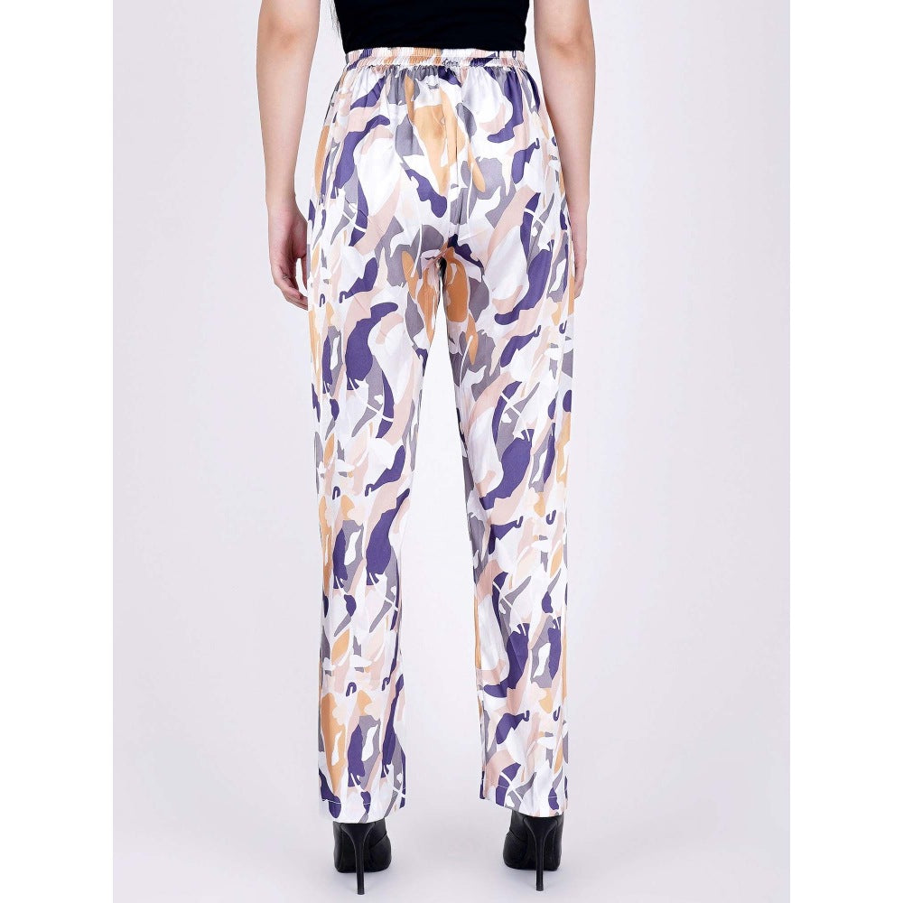 First Resort by Ramola Bachchan Tan Abstract Camouflage Printed Pants