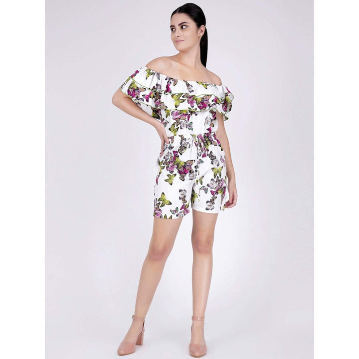 First Resort by Ramola Bachchan Multicoloured Ruffled Playsuit