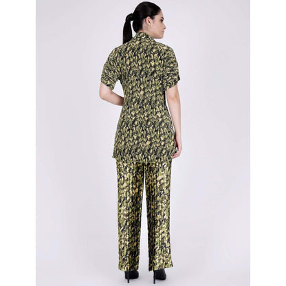 First Resort by Ramola Bachchan Forest Green Camouflage Print Top And Palazzo Set (Set of 2)