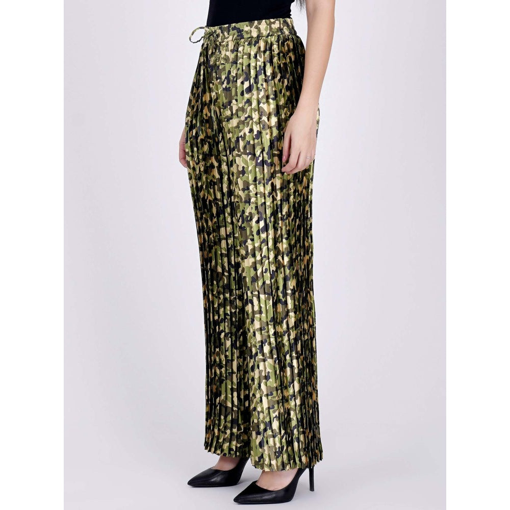 First Resort by Ramola Bachchan Forest Green Camouflage Print Top And Palazzo Set (Set of 2)