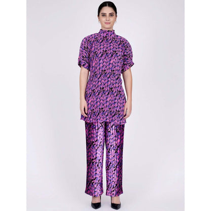 First Resort by Ramola Bachchan Pink Camouflage Print Top And Knife Palazzo Set (Set of 2)
