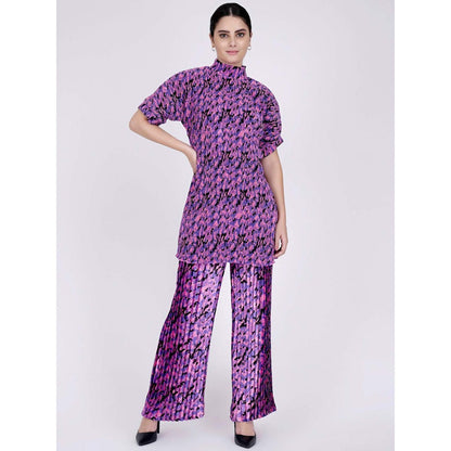 First Resort by Ramola Bachchan Pink Camouflage Print Top And Knife Palazzo Set (Set of 2)