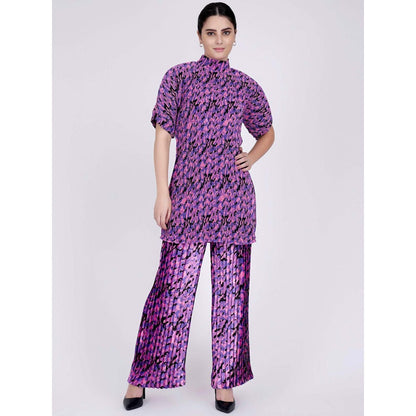 First Resort by Ramola Bachchan Pink Camouflage Print Top And Knife Palazzo Set (Set of 2)