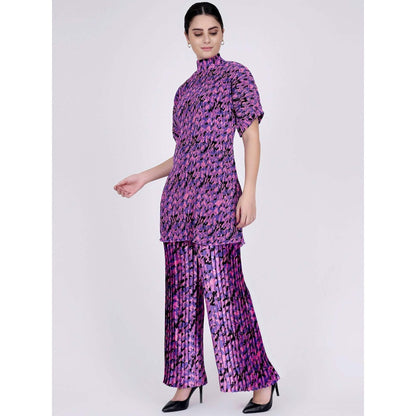 First Resort by Ramola Bachchan Pink Camouflage Print Top And Knife Palazzo Set (Set of 2)