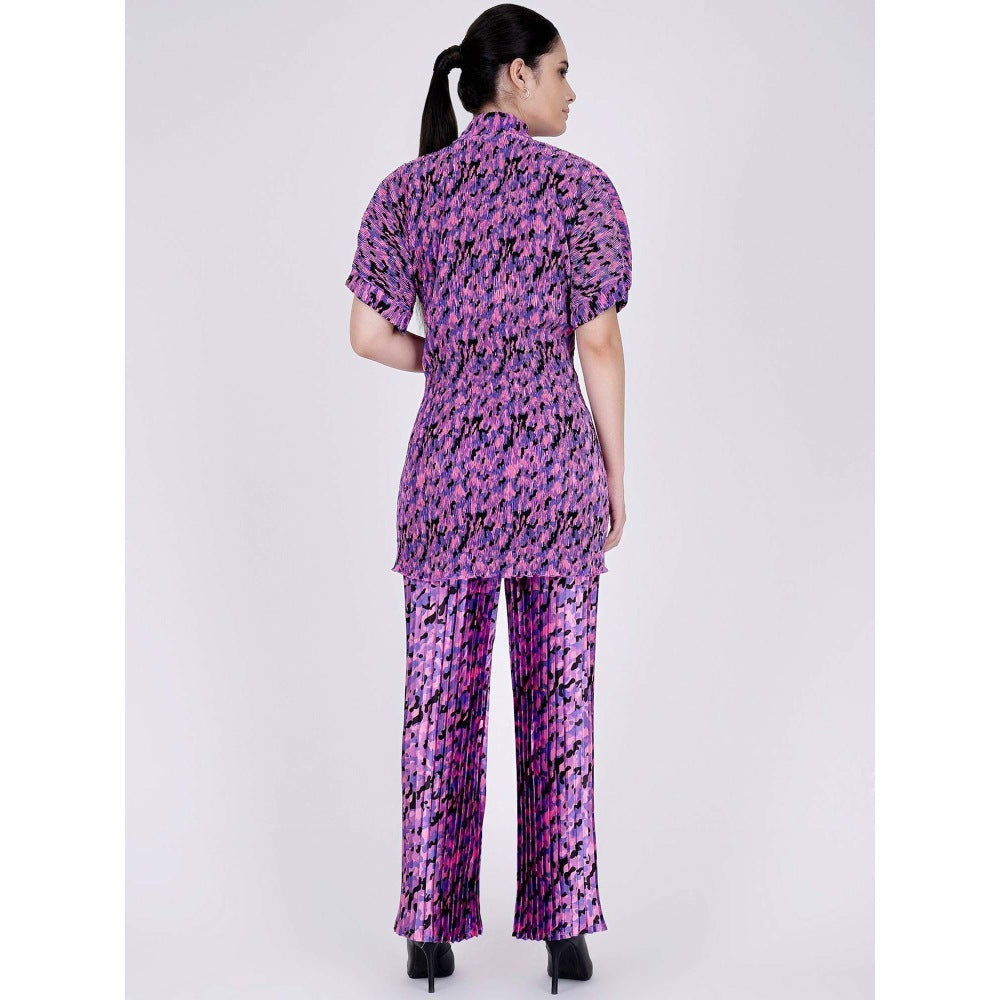 First Resort by Ramola Bachchan Pink Camouflage Print Top And Knife Palazzo Set (Set of 2)