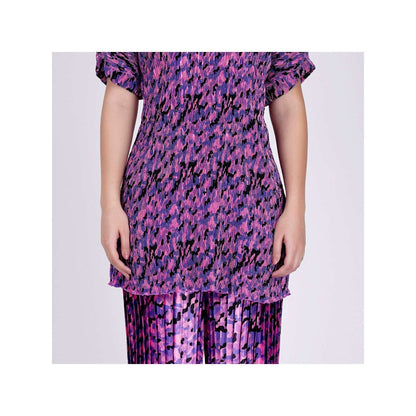 First Resort by Ramola Bachchan Pink Camouflage Print Top And Knife Palazzo Set (Set of 2)