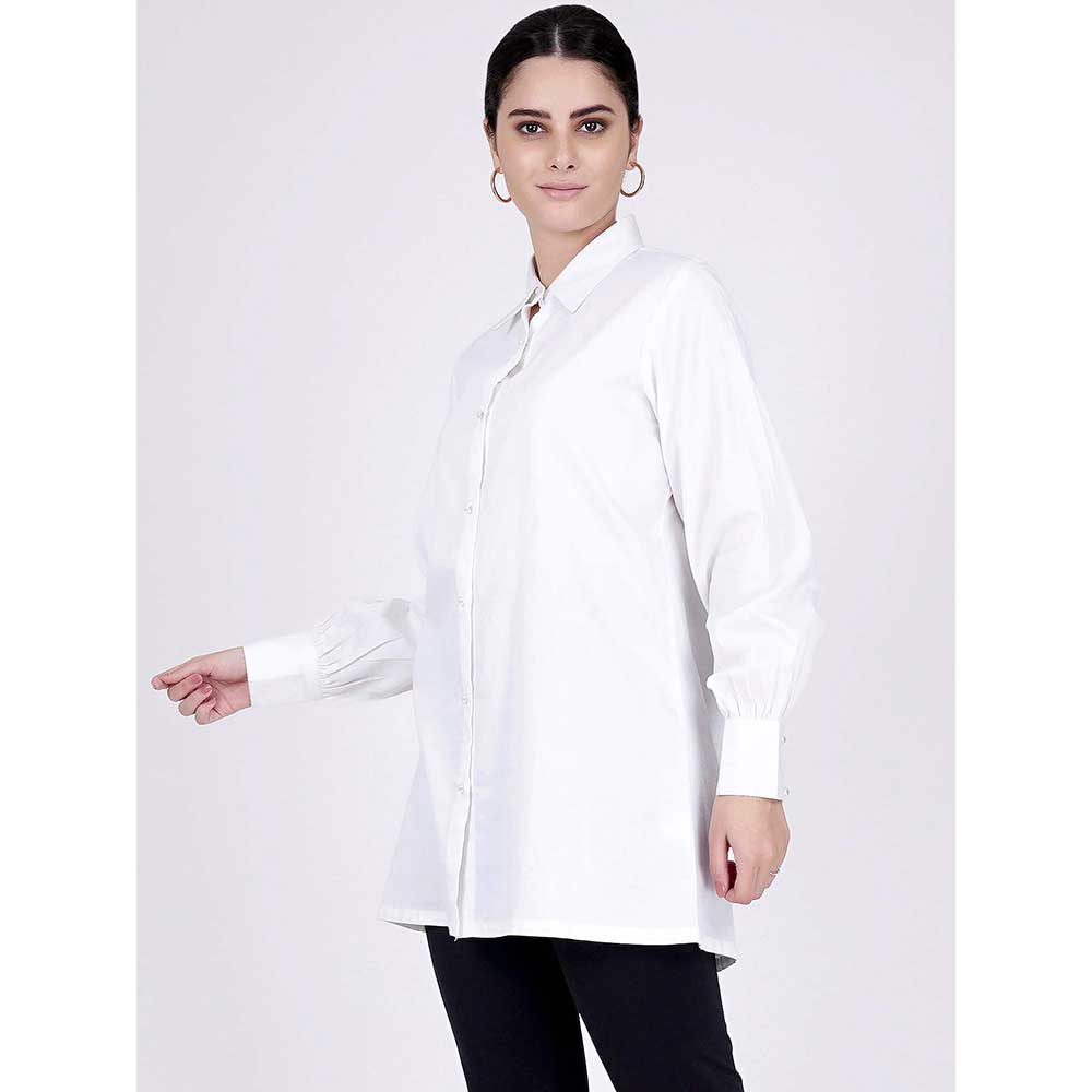 First Resort by Ramola Bachchan White Cotton Shirt