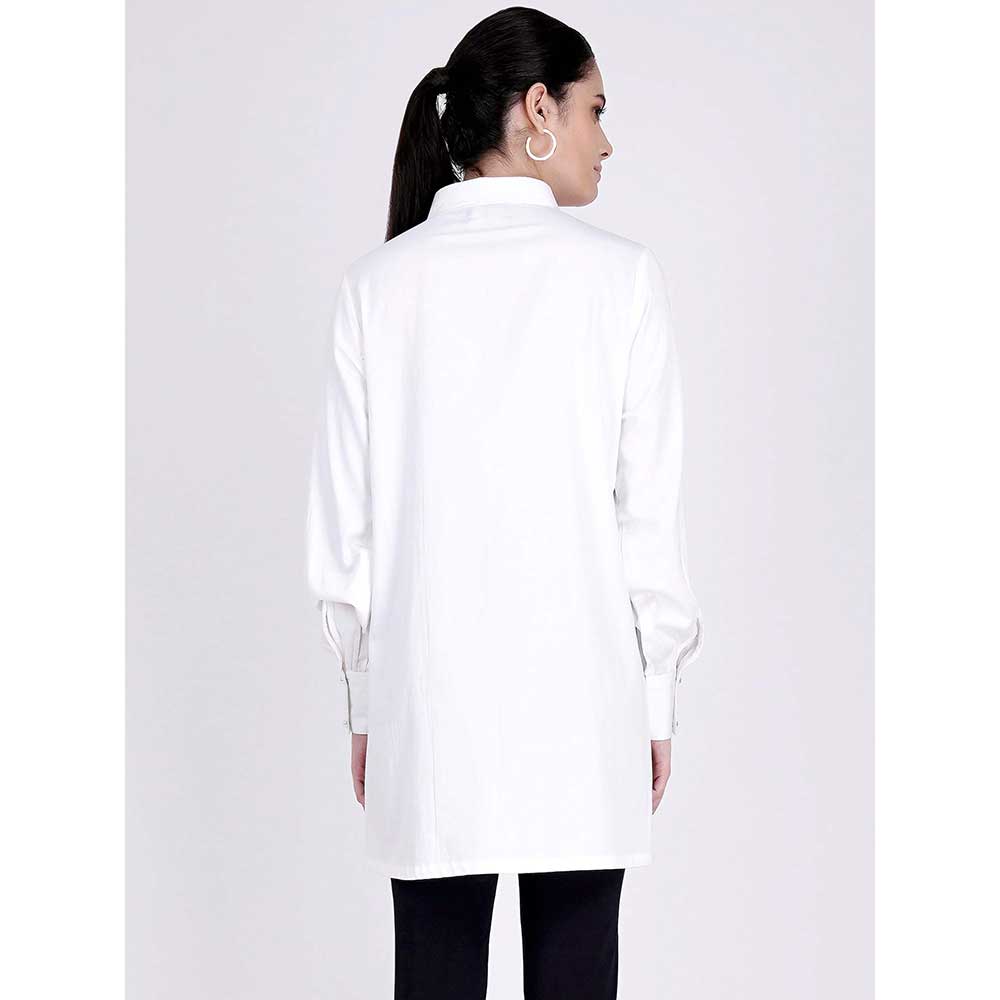 First Resort by Ramola Bachchan White Cotton Shirt