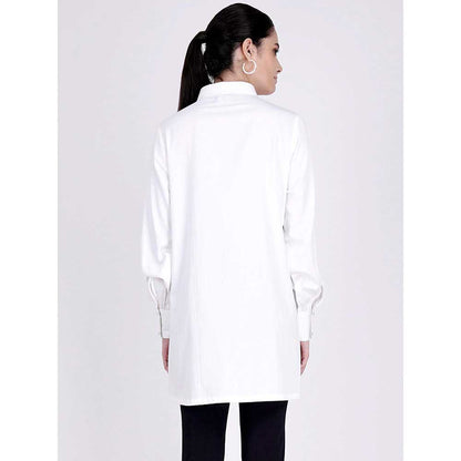 First Resort by Ramola Bachchan White Cotton Shirt
