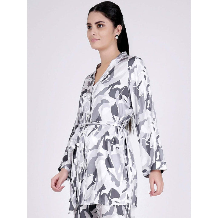 First Resort by Ramola Bachchan Grey Abstract Camouflage Printed Shirt (Set of 2)