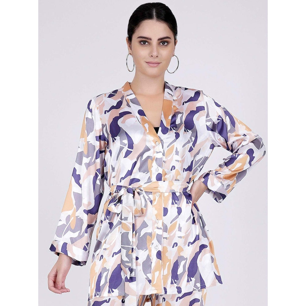 First Resort by Ramola Bachchan Tan Abstract Camouflage Printed Shirt (Set of 2)