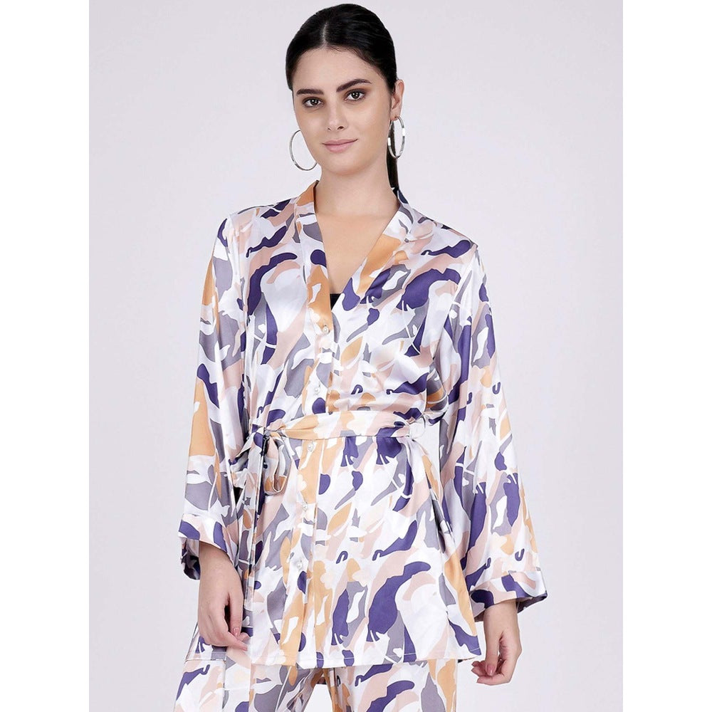 First Resort by Ramola Bachchan Tan Abstract Camouflage Printed Shirt (Set of 2)