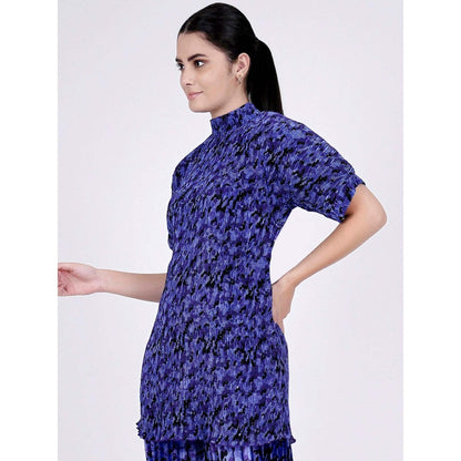 First Resort by Ramola Bachchan Blue Camouflage Print Top