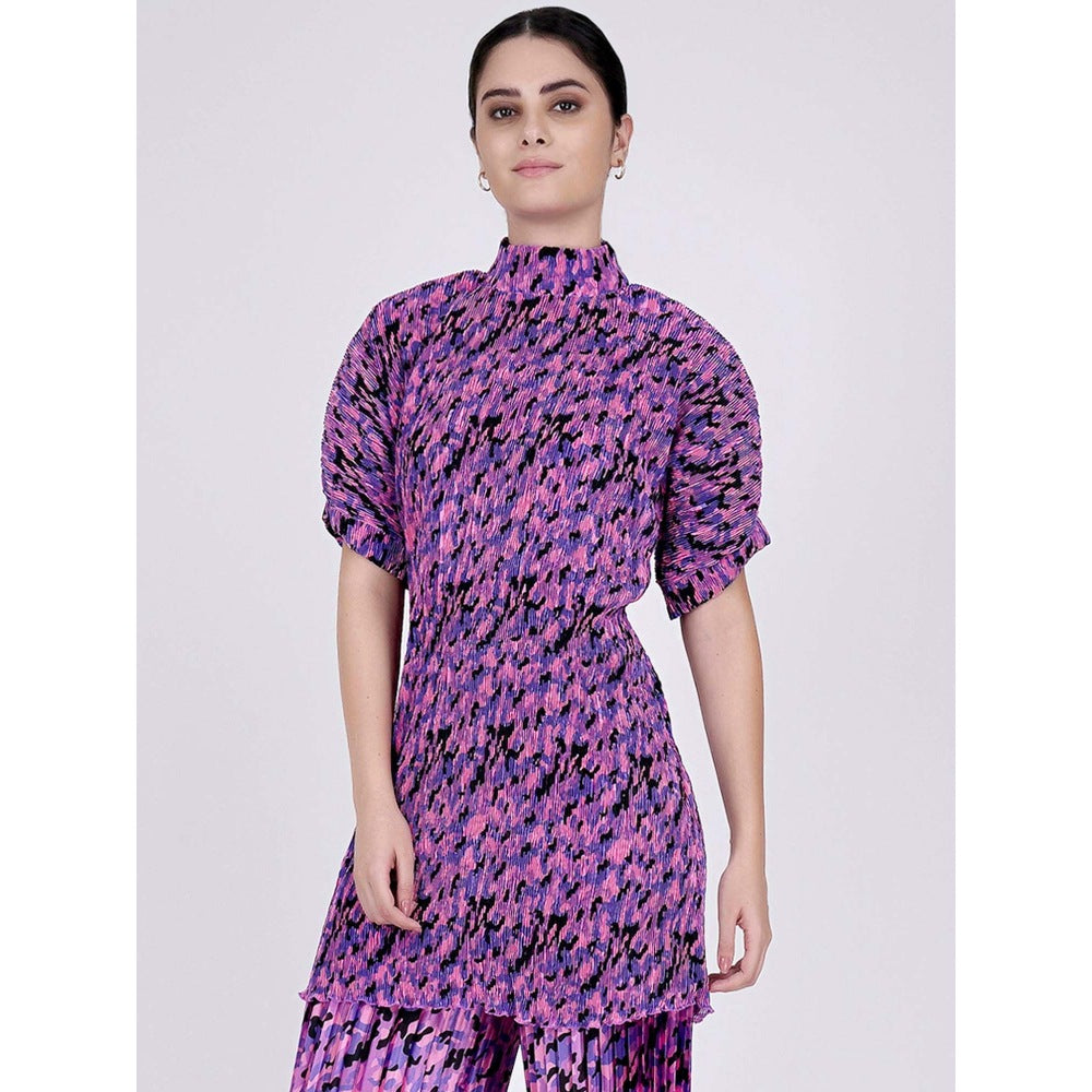 First Resort by Ramola Bachchan Pink Camouflage Print Top