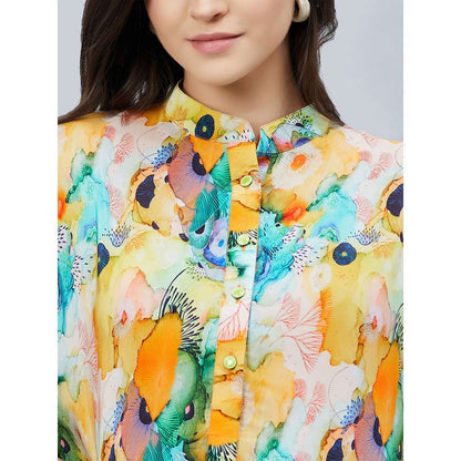 First Resort by Ramola Bachchan Multicoloured Marine Print Tunic Dress