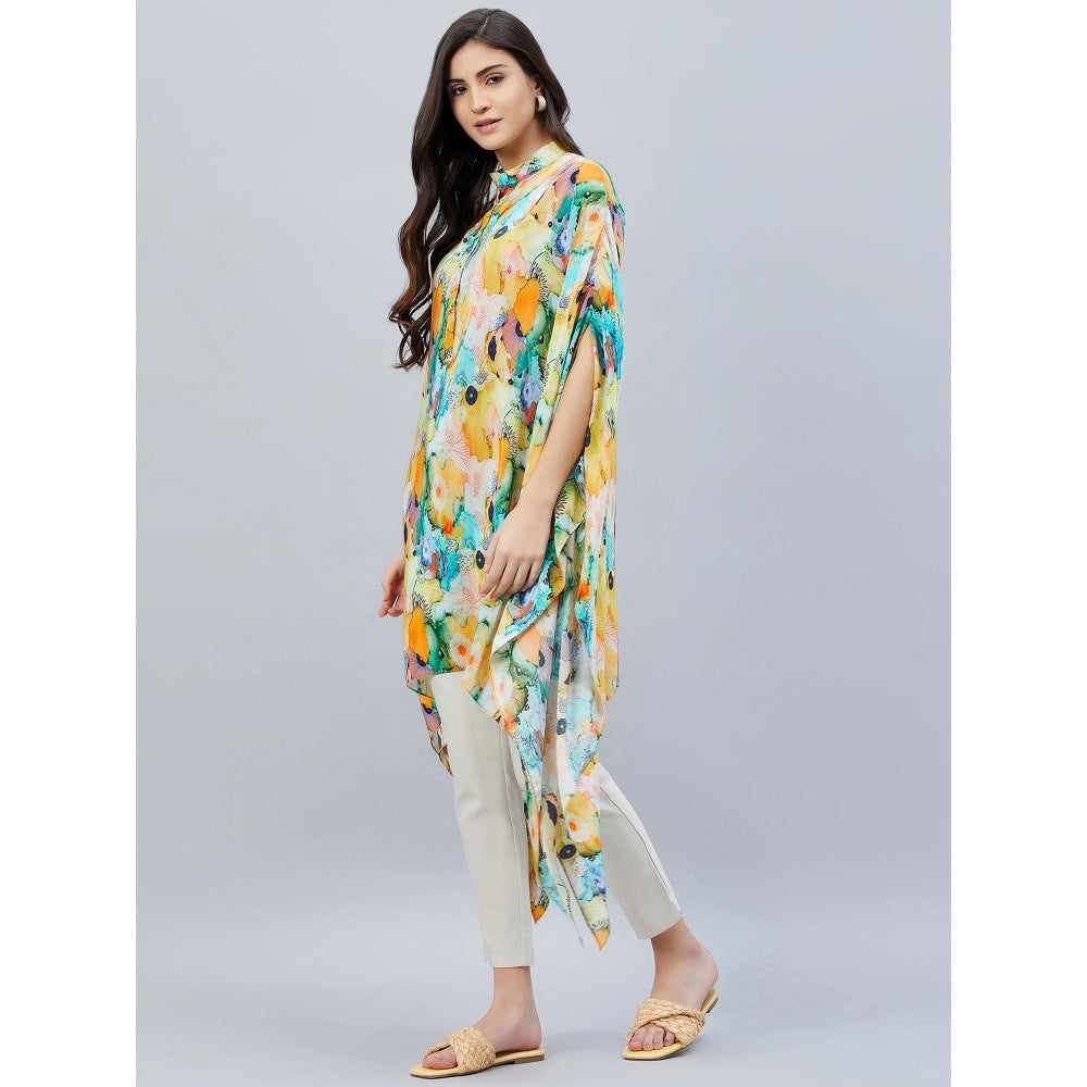 First Resort by Ramola Bachchan Multicoloured Marine Print Tunic Dress