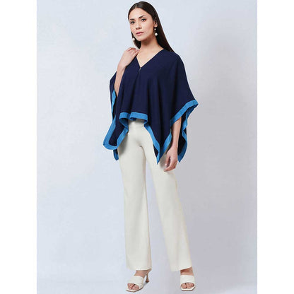 First Resort by Ramola Bachchan Dark Blue Short Cashmere Jacket