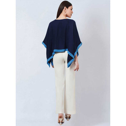 First Resort by Ramola Bachchan Dark Blue Short Cashmere Jacket