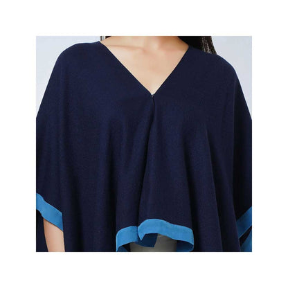 First Resort by Ramola Bachchan Dark Blue Short Cashmere Jacket