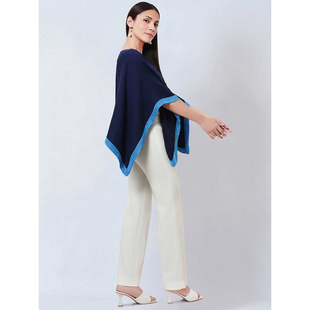 First Resort by Ramola Bachchan Dark Blue Short Cashmere Jacket