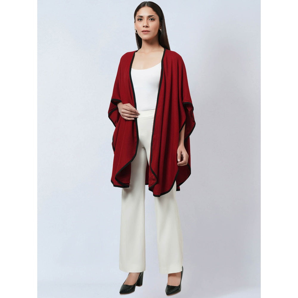 First Resort by Ramola Bachchan Maroon Cashmere Jacket